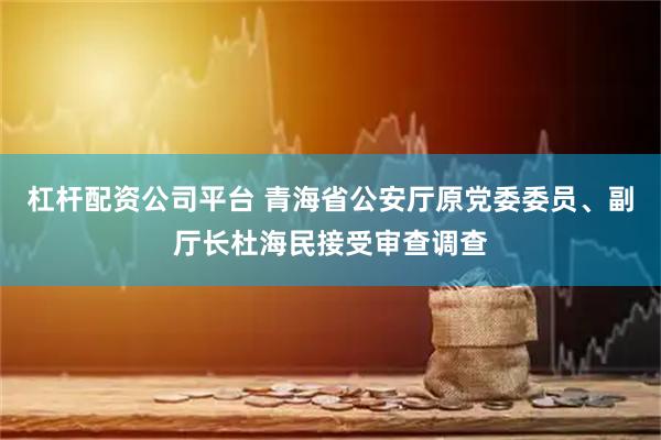 杠杆配资公司平台 青海省公安厅原党委委员、副厅长杜海民接受审查调查